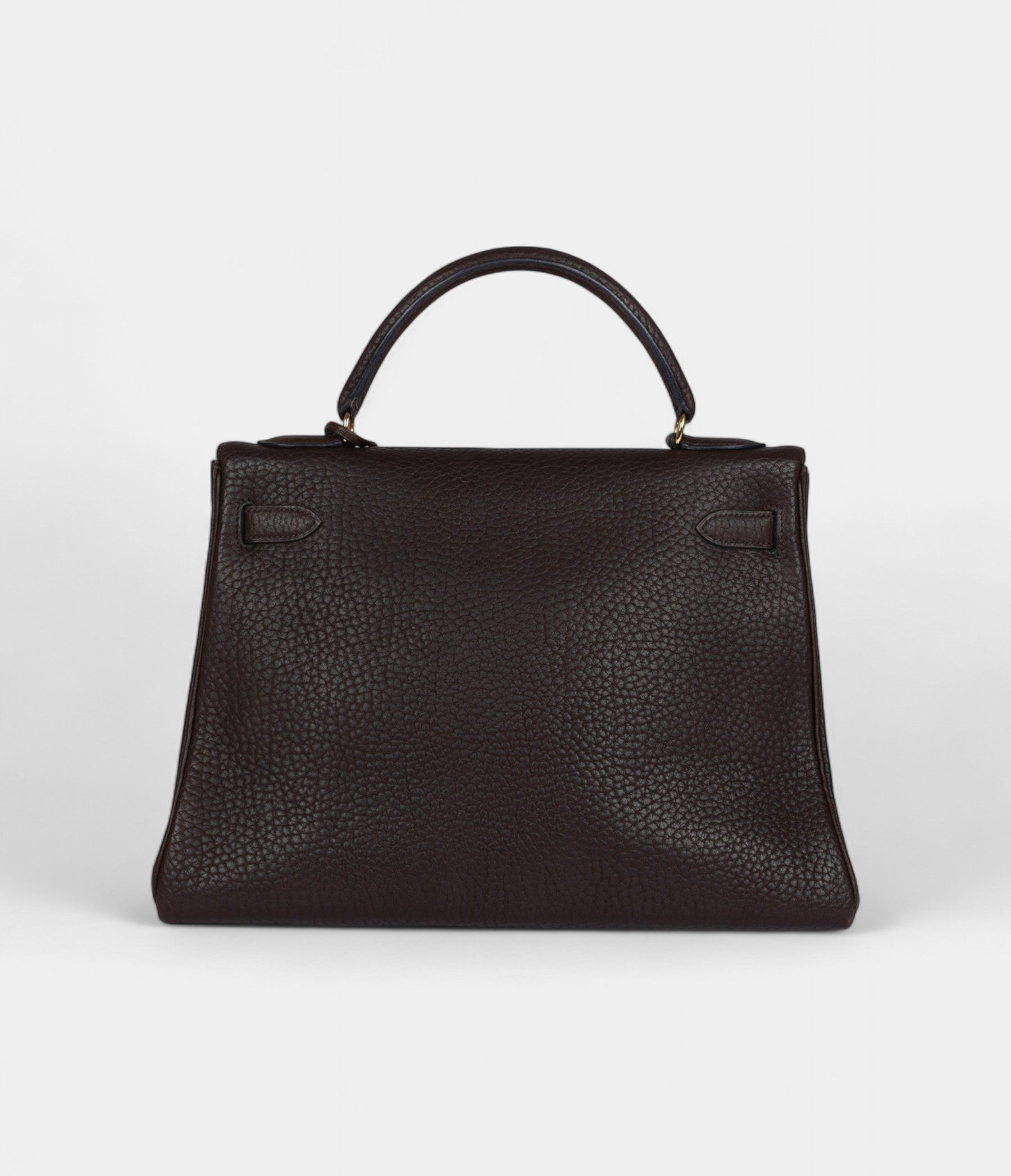 Vintage Hermès Kelly 32 Dark Brown Fjord Gold Hardware