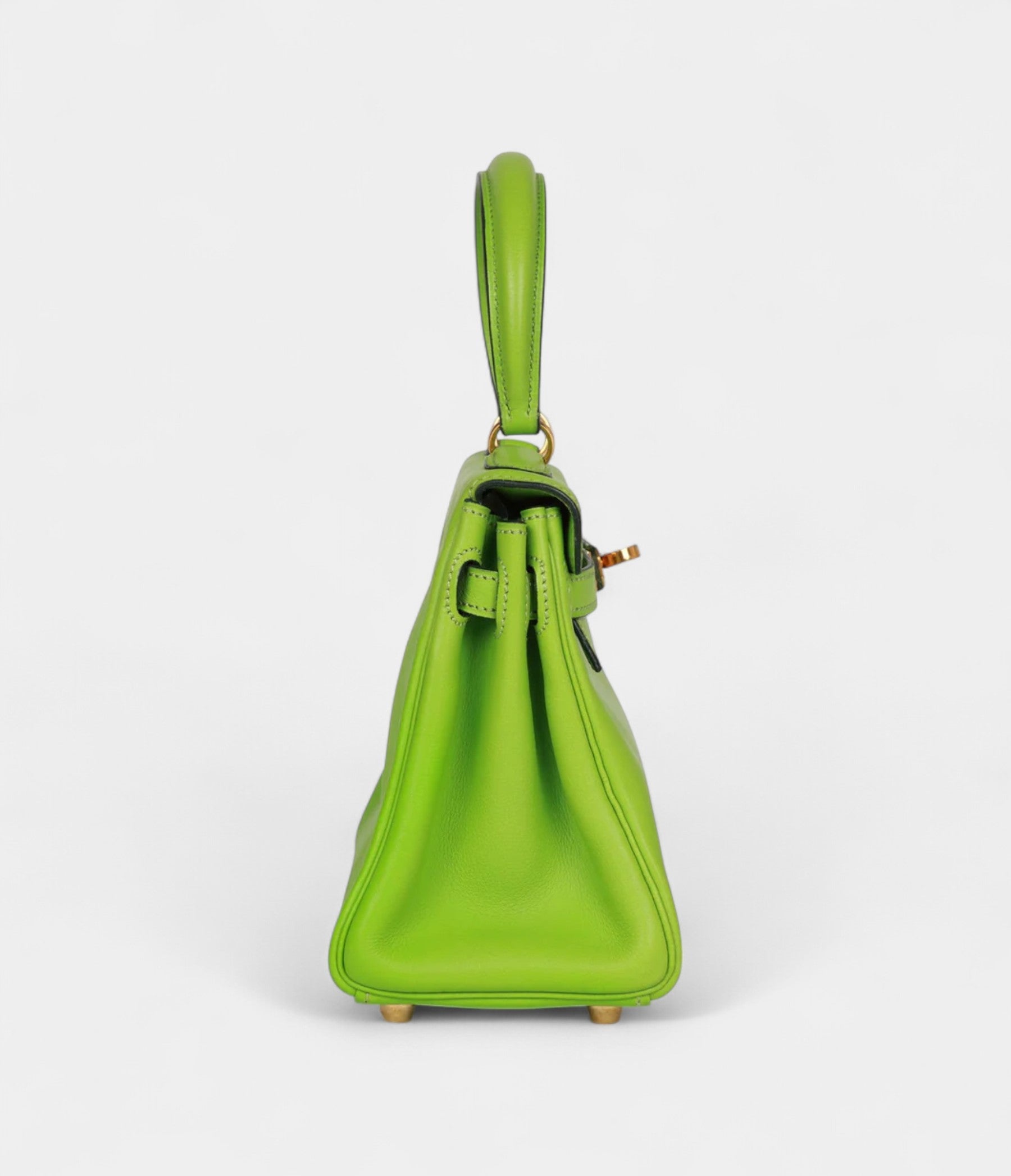 Vintage Hermès Kelly Retourne 20 Vert Cru Gulliver Gold Hardware
