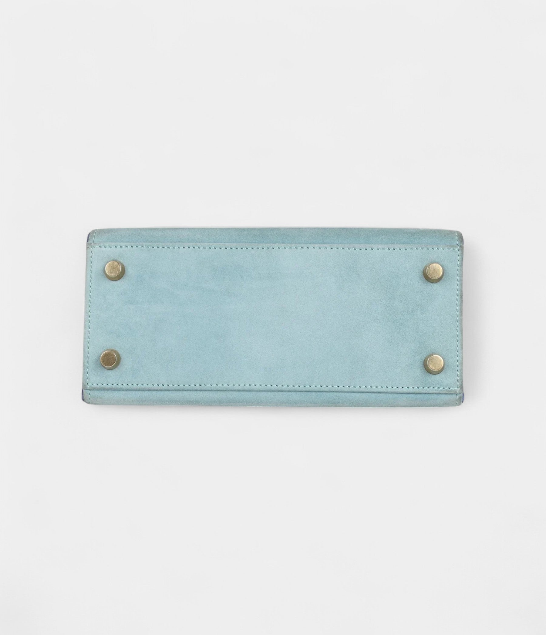 Vintage Hermès Kelly Sellier 20 Bleu Electric and Aqua Doblis Gold Hardware
