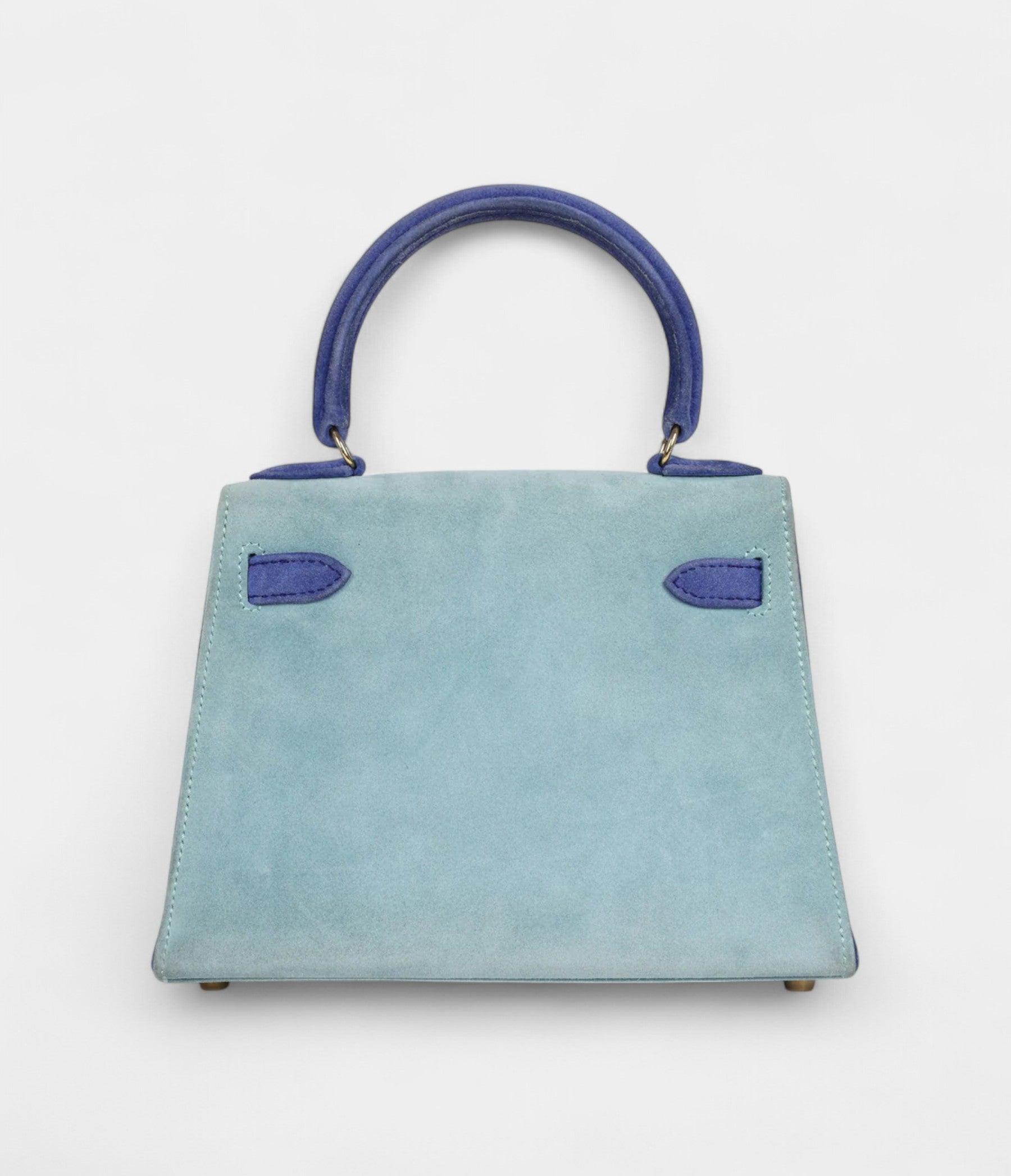 Vintage Hermès Kelly Sellier 20 Bleu Electric and Aqua Doblis Gold Hardware